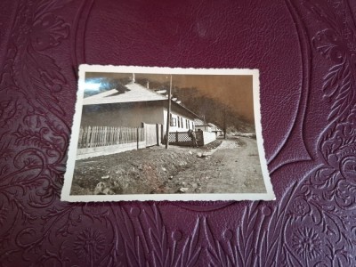 Fotografie veche , alb negru , Casa la munte - format mic foto