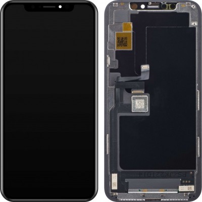 Display cu Touchscreen JK pentru Apple iPhone 11 Pro, cu Rama, Versiune LCD In-Cell, Negru foto