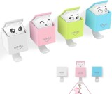 Set de 4 carlige autoadezive de perete Venga amigos, plastic, multicolor, 12 x 5 x 5 cm