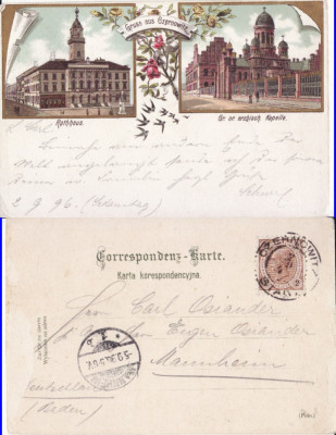 Cernauti , Bucovina - litografie 1896 ! foto