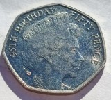 331. Moneda Insula Man 50 New Pence 2021 (95. Birthday of Queen Elisabeth II - 1970)(Tiraj 10.000 buc), Europa