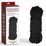 Sfoara Bondage, Chisa Novelties, Retrain Me Rope, poliester, negru, 10 m (DB)