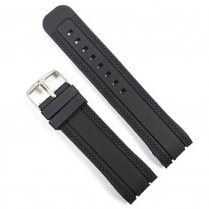 Curea de ceas Neagra din Silicon cu capete curbate 24mm WZ4616
