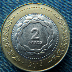 2r - 2 Pesos 2014 Argentina - bimetal