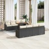 VidaXL Set de canapele pentru grădină cu pernă 7 pcs negru și crem