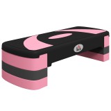 HOMCOM Stepper fitness aerob cu &icirc;nălțime reglabilă superficie antiderapantă 80 x 31 x 20 cm negru roz deschis | Aosom Romania