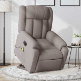 vidaXL Fotoliu electric masaj rabatabil cu ridicare, gri taupe, textil