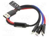 Cablu USB 2.0 High Speed 0,3m Negru Textil BASEUS