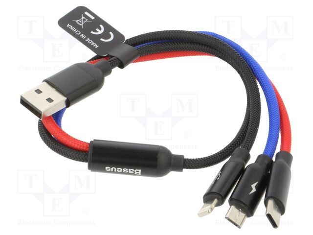 Cablu USB 2.0 High Speed 0,3m Negru Textil BASEUS