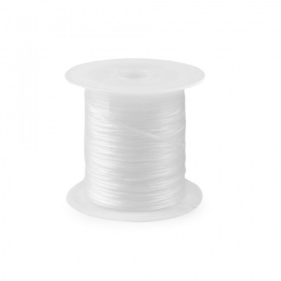 Fir elastic plat din nylon, diametru 1 mm Kyrra, Alb foto