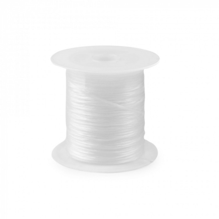 Fir elastic plat din nylon, diametru 1 mm Kyrra, Alb