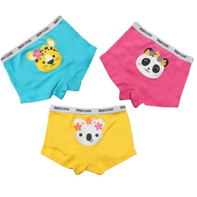 Boxeri din bumbac organic, pentru fete, Zoocchini Flower Power, 5-6 ani - set 3 buc foto