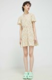 Billabong rochie culoarea galben, mini, evazată