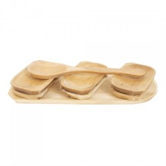 Set 7 platouri lemn pentru servire 60x23x2.5cm lingura lata Zilan 1462_2