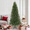 Brad de Crăciun artificial cu 300 LED Verde 180 cm PE și PVC