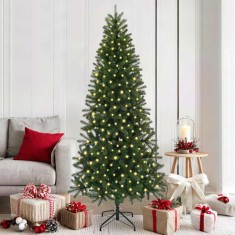 vidaXL Brad de Crăciun artificial cu 300 LED Verde 180 cm PE și PVC 3397350