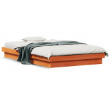VidaXL Cadru de pat cu LED, maro ceruit, 120x200 cm, lemn masiv de pin