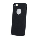 Husa APPLE iPhone 5\5S\SE - Silicon Textil TSS, Negru