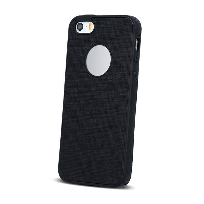 Husa APPLE iPhone 5\5S\SE - Silicon Textil TSS, Negru