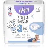 Bella Baby Happy Soft&amp;Delicate Size 3 Midi scutece de unică folosință 5-9 kg 16 buc