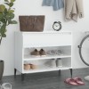 Gossi pantofar, alb extralucios, 70x36x60 cm, lemn prelucrat