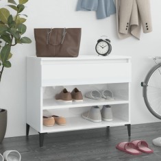 vidaXL Pantofar, alb extralucios, 70x36x60 cm, lemn prelucrat