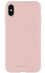 Husa Spate Mercury Silicone iPhone X / Xs ,cu Interior Alcantara ,roz Sand foto