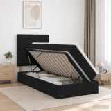 Cumpara ieftin Pat cu LED si saltea Negru 90 x 190 cm Tesatura