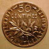 7.516 FRANTA 50 CENTIMES 1912 ARGINT