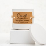 Lumanare parfumata handmade din ceara naturala de soia 100%, aroma Piele afumata si smirna, Recipient ceramic alb, 150 g