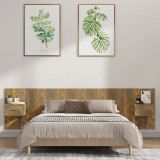VidaXL Tăblie de pat cu dulapuri, stejar fumuriu, lemn prelucrat