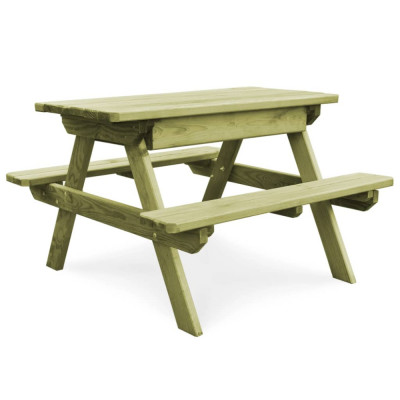 vidaXL Masă de picnic cu bănci de copii, 90x90x58 cm, lemn pin tratat 45148 foto