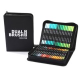 Set carioci pentru copii, set carioci pentru pictura si contur, 120 culori, ambalaj CD, maner alb, Flippy