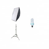 Kit lumina continua foto-video softbox 40x60cm fasung E27 incorporat + bec + stativ, Generic