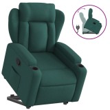 Cumpara ieftin Fotoliu rabatabil ridicare pe verticala, verde inchis, textil