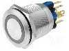Intrerupator anti-vandalism, ON-ON, &Oslash;22mm, ONPOW - GQ22-11ZE/B/12V