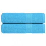 VidaXL Prosoape de baie 2 buc Turcoaz 100x150 cm 360 g/m&sup2; 100% bumbac