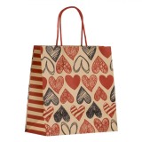 Pungă Cadou Kraft, Inimi, Mărime 21x10x21.5cm, Multicolor, Oem