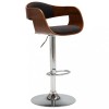 VidaXL Scaun de bar, gri, lemn curbat și material textil