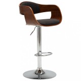 vidaXL Scaun de bar, gri, lemn curbat și material textil