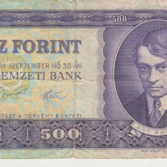 M1 - Bancnota foarte veche - Ungaria - 500 forint - 1980