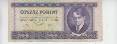 M1 - Bancnota foarte veche - Ungaria - 500 forint - 1980 foto