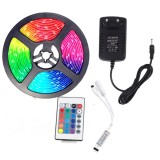Kit Banda LED RGB 5050, 5M, 155 SMD, USB, Telecomanda, TV/PC, Lumina Ambientala, Protectie IP65