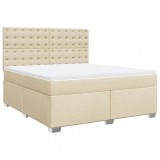 Cumpara ieftin Pat continental cu saltea, crem, 180x200 cm, textil