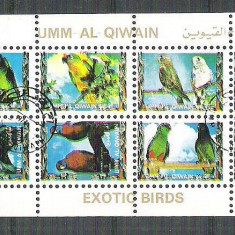 Umm al Qiwain - Birds, perf. mini block, used AB.059