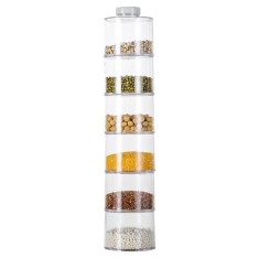 Carusel condimente cu 6 recipiente transparente,Spice Tower