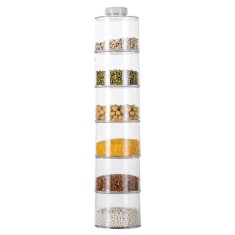 Carusel condimente cu 6 recipiente transparente,Spice Tower