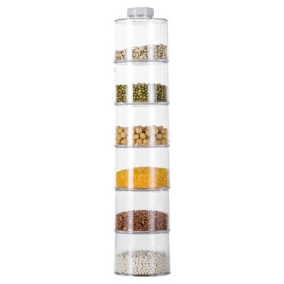 Carusel condimente cu 6 recipiente transparente,Spice Tower foto
