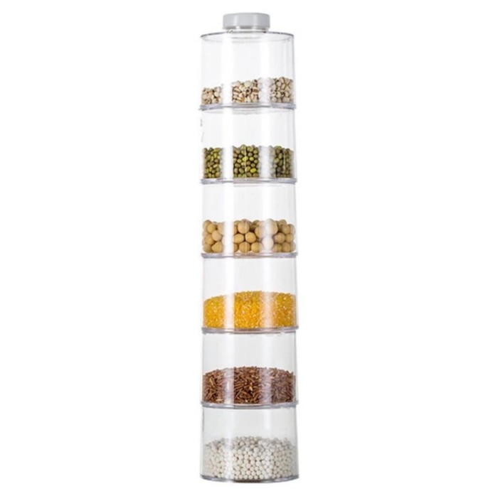 Carusel condimente cu 6 recipiente transparente,Spice Tower