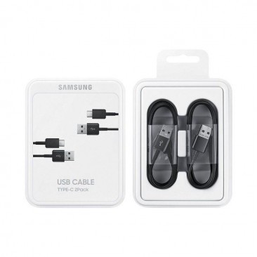 CABLU DE DATE SI INCARCARE 2 X USB LA USB TYPE-C, SAMSUNG EP-DG930MBEGWW, 1.5 M, NEGRU, ORIGINAL EU BLISTER foto